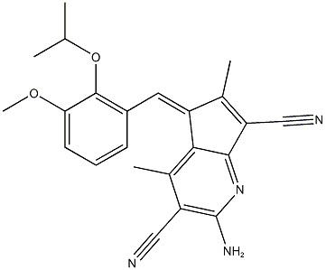 2-amino-5-(2-isopropoxy-3-methoxybenzylidene)-4,6-dimethyl-5H-cyclopenta[b]pyridine-3,7-dicarbonitrile Structure