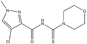 4-chloro-1-methyl-N-(4-morpholinylcarbothioyl)-1H-pyrazole-3-carboxamide,,结构式