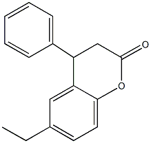 6-ethyl-4-phenyl-2-chromanone,,结构式