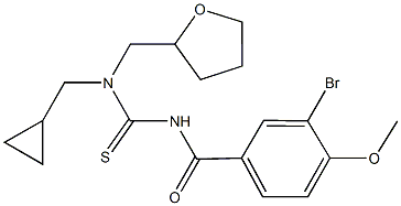 N'-(3-bromo-4-methoxybenzoyl)-N-(cyclopropylmethyl)-N-(tetrahydro-2-furanylmethyl)thiourea Structure