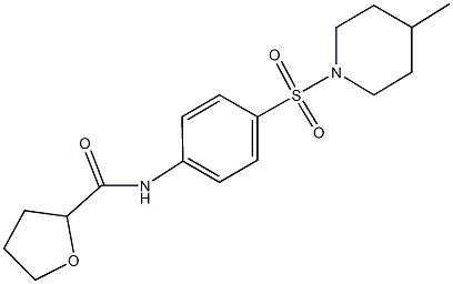 N-{4-[(4-methyl-1-piperidinyl)sulfonyl]phenyl}tetrahydro-2-furancarboxamide Struktur