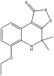 6-ethoxy-4,4-dimethyl-4,5-dihydro-1H-[1,2]dithiolo[3,4-c]quinoline-1-thione Struktur