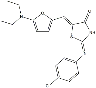  2-[(4-chlorophenyl)imino]-5-{[5-(diethylamino)-2-furyl]methylene}-1,3-thiazolidin-4-one