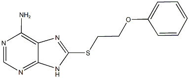 8-[(2-phenoxyethyl)sulfanyl]-9H-purin-6-amine,,结构式