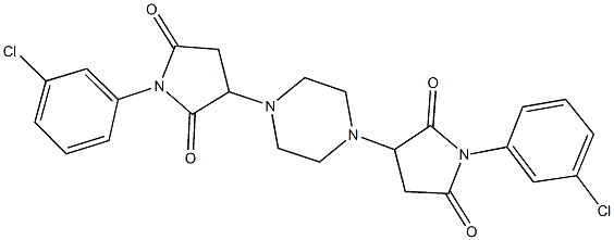 1-(3-chlorophenyl)-3-{4-[1-(3-chlorophenyl)-2,5-dioxo-3-pyrrolidinyl]-1-piperazinyl}-2,5-pyrrolidinedione Structure