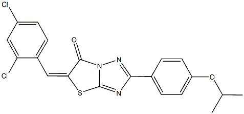 5-(2,4-dichlorobenzylidene)-2-(4-isopropoxyphenyl)[1,3]thiazolo[3,2-b][1,2,4]triazol-6(5H)-one,,结构式
