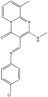 3-{[(4-chlorophenyl)imino]methyl}-9-methyl-2-(methylamino)-4H-pyrido[1,2-a]pyrimidin-4-one,,结构式