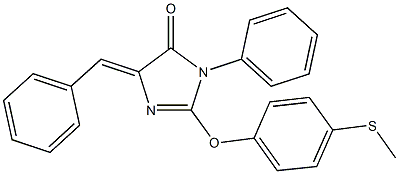 5-benzylidene-2-[4-(methylsulfanyl)phenoxy]-3-phenyl-3,5-dihydro-4H-imidazol-4-one,,结构式