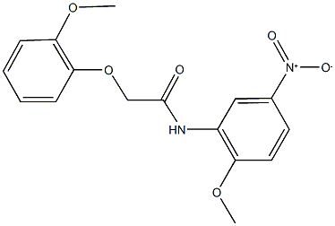 N-{5-nitro-2-methoxyphenyl}-2-(2-methoxyphenoxy)acetamide 结构式