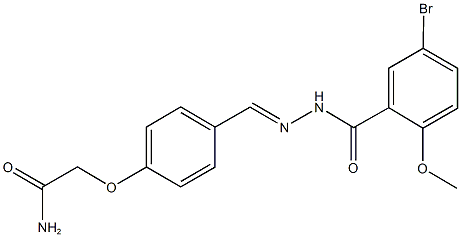 2-{4-[2-(5-bromo-2-methoxybenzoyl)carbohydrazonoyl]phenoxy}acetamide Structure
