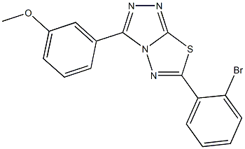 3-[6-(2-bromophenyl)[1,2,4]triazolo[3,4-b][1,3,4]thiadiazol-3-yl]phenyl methyl ether 结构式