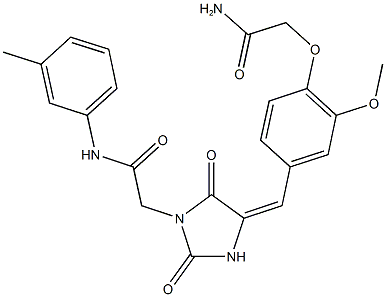 2-{4-[4-(2-amino-2-oxoethoxy)-3-methoxybenzylidene]-2,5-dioxo-1-imidazolidinyl}-N-(3-methylphenyl)acetamide Structure