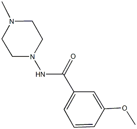 3-methoxy-N-(4-methyl-1-piperazinyl)benzamide,,结构式