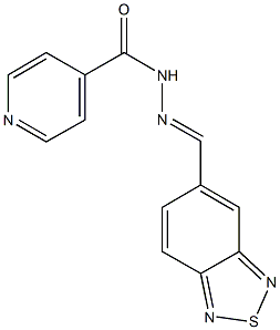 N'-(2,1,3-benzothiadiazol-5-ylmethylene)isonicotinohydrazide 结构式