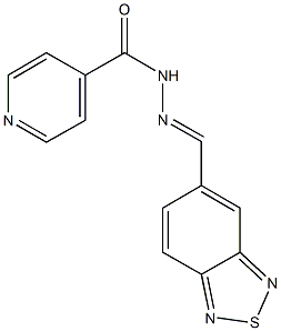 N'-(2,1,3-benzothiadiazol-5-ylmethylene)isonicotinohydrazide,,结构式