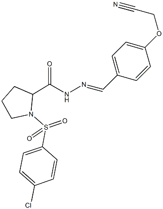 1-[(4-chlorophenyl)sulfonyl]-N'-[4-(cyanomethoxy)benzylidene]-2-pyrrolidinecarbohydrazide Structure