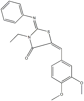 5-(3,4-dimethoxybenzylidene)-3-ethyl-2-(phenylimino)-1,3-thiazolidin-4-one