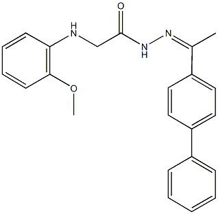 N'-(1-[1,1'-biphenyl]-4-ylethylidene)-2-(2-methoxyanilino)acetohydrazide 化学構造式