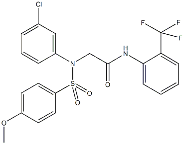 2-{3-chloro[(4-methoxyphenyl)sulfonyl]anilino}-N-[2-(trifluoromethyl)phenyl]acetamide