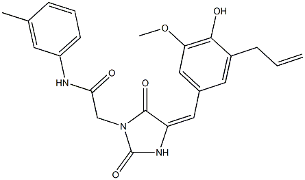 2-[4-(3-allyl-4-hydroxy-5-methoxybenzylidene)-2,5-dioxo-1-imidazolidinyl]-N-(3-methylphenyl)acetamide 结构式