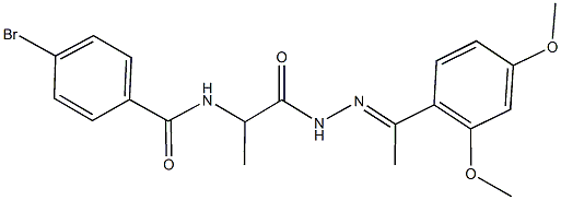 4-bromo-N-(2-{2-[1-(2,4-dimethoxyphenyl)ethylidene]hydrazino}-1-methyl-2-oxoethyl)benzamide,,结构式
