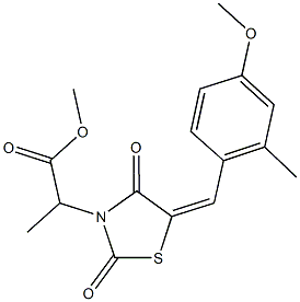 methyl 2-[5-(4-methoxy-2-methylbenzylidene)-2,4-dioxo-1,3-thiazolidin-3-yl]propanoate Structure