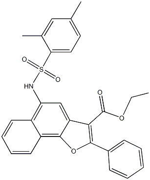 ethyl 5-{[(2,4-dimethylphenyl)sulfonyl]amino}-2-phenylnaphtho[1,2-b]furan-3-carboxylate Structure