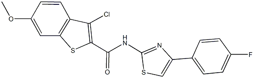 3-chloro-N-[4-(4-fluorophenyl)-1,3-thiazol-2-yl]-6-methoxy-1-benzothiophene-2-carboxamide|