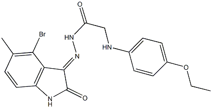 N'-(4-bromo-5-methyl-2-oxo-1,2-dihydro-3H-indol-3-ylidene)-2-(4-ethoxyanilino)acetohydrazide Structure