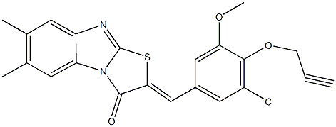 2-[3-chloro-5-methoxy-4-(2-propynyloxy)benzylidene]-6,7-dimethyl[1,3]thiazolo[3,2-a]benzimidazol-3(2H)-one|