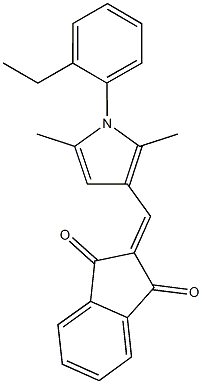 2-{[1-(2-ethylphenyl)-2,5-dimethyl-1H-pyrrol-3-yl]methylene}-1H-indene-1,3(2H)-dione Structure