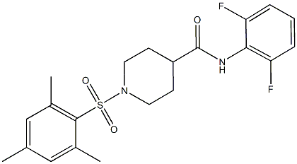 N-(2,6-difluorophenyl)-1-(mesitylsulfonyl)-4-piperidinecarboxamide Struktur