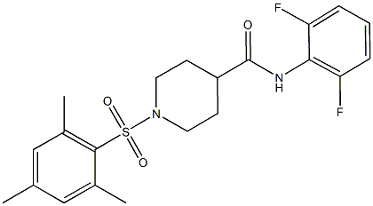 N-(2,6-difluorophenyl)-1-(mesitylsulfonyl)-4-piperidinecarboxamide 化学構造式