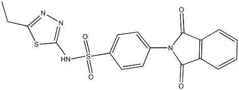 4-(1,3-dioxo-1,3-dihydro-2H-isoindol-2-yl)-N-(5-ethyl-1,3,4-thiadiazol-2-yl)benzenesulfonamide,,结构式