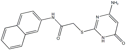 2-[(4-amino-6-oxo-1,6-dihydro-2-pyrimidinyl)sulfanyl]-N-(2-naphthyl)acetamide Struktur