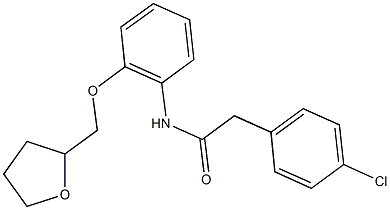 2-(4-chlorophenyl)-N-[2-(tetrahydro-2-furanylmethoxy)phenyl]acetamide 化学構造式