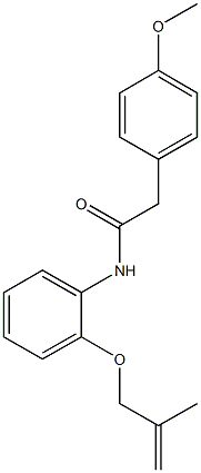 2-(4-methoxyphenyl)-N-{2-[(2-methyl-2-propenyl)oxy]phenyl}acetamide,,结构式