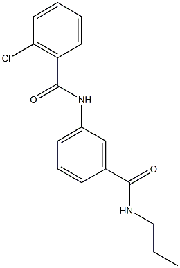 2-chloro-N-{3-[(propylamino)carbonyl]phenyl}benzamide Struktur