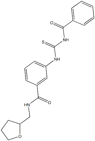 3-{[(benzoylamino)carbothioyl]amino}-N-(tetrahydro-2-furanylmethyl)benzamide,,结构式