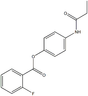 4-(propionylamino)phenyl 2-fluorobenzoate Struktur