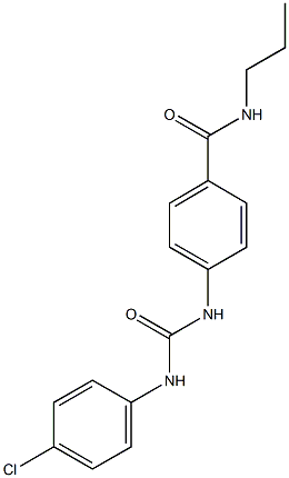 4-{[(4-chloroanilino)carbonyl]amino}-N-propylbenzamide Struktur