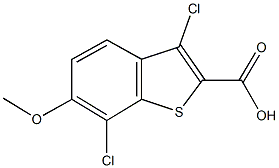 3,7-DICHLORO-6-METHOXY-1-BENZOTHIOPHENE-2-CARBOXYLIC ACID Struktur