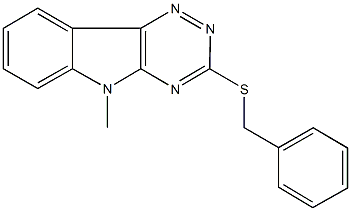 3-(benzylsulfanyl)-5-methyl-5H-[1,2,4]triazino[5,6-b]indole Struktur