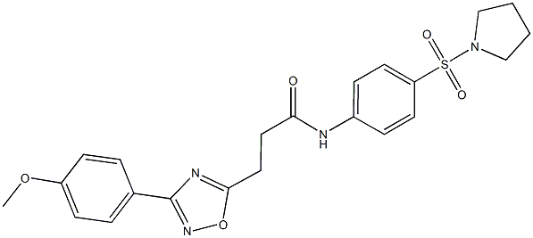 3-[3-(4-methoxyphenyl)-1,2,4-oxadiazol-5-yl]-N-[4-(1-pyrrolidinylsulfonyl)phenyl]propanamide,,结构式