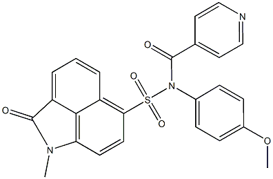 N-isonicotinoyl-N-(4-methoxyphenyl)-1-methyl-2-oxo-1,2-dihydrobenzo[cd]indole-6-sulfonamide Structure