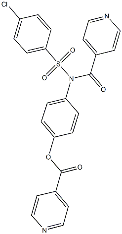 4-[[(4-chlorophenyl)sulfonyl](isonicotinoyl)amino]phenyl isonicotinate 化学構造式