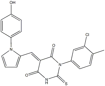 1-(3-chloro-4-methylphenyl)-5-{[1-(4-hydroxyphenyl)-1H-pyrrol-2-yl]methylene}-2-thioxodihydro-4,6(1H,5H)-pyrimidinedione