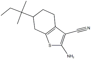 2-amino-6-tert-pentyl-4,5,6,7-tetrahydro-1-benzothiophene-3-carbonitrile Struktur