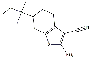 2-amino-6-tert-pentyl-4,5,6,7-tetrahydro-1-benzothiophene-3-carbonitrile 化学構造式