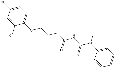 N'-[4-(2,4-dichlorophenoxy)butanoyl]-N-methyl-N-phenylthiourea Struktur